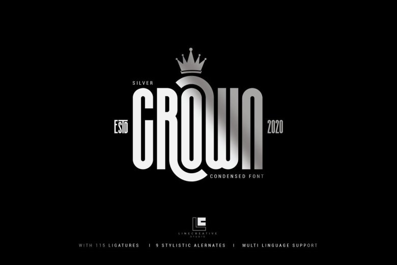 Silver Crown – Condensend Font