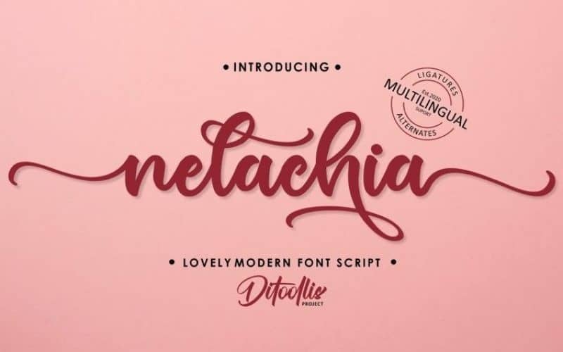 Nelachia Calligraphy Font