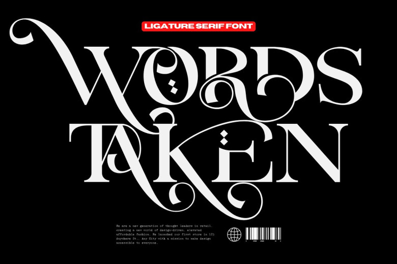 Words Taken Font