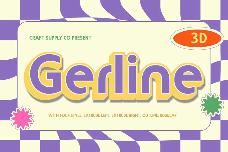 Gerline 3D Font