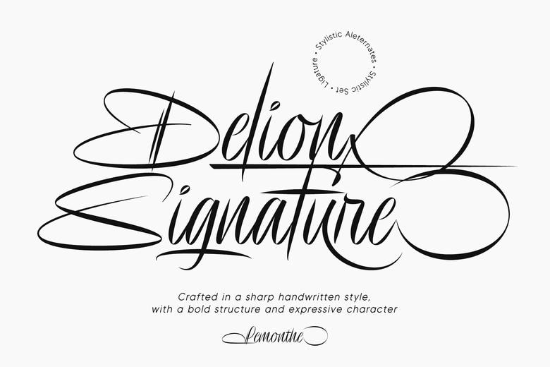 Delion Signature Font