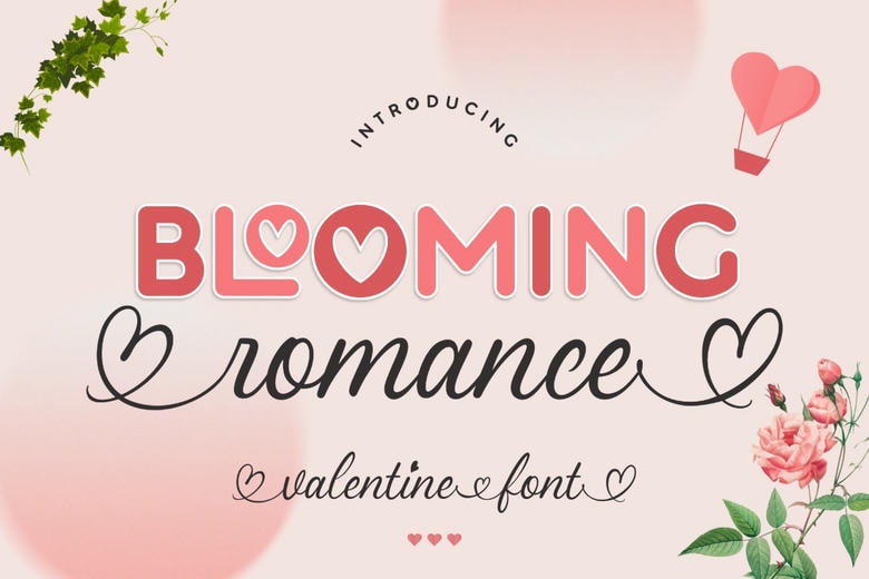 Blooming Romance Font Duo